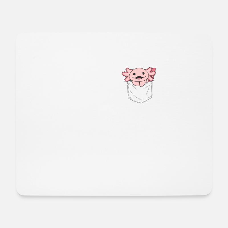 Axolotl in Tasche süße Axolotls in Brusttasche - Mousepad (Querformat) - Weiß