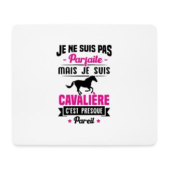 Je ne suis pas parfaite mais je suis cavalière - Tapis de souris (format paysage) - blanc - Devant