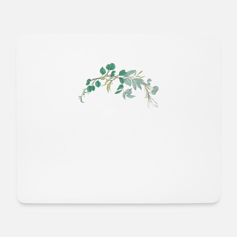 Hochzeit Blumenkranz I Braut Strauß Boho Stil - Mousepad (Querformat) - Weiß