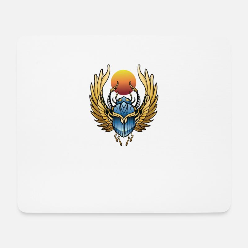 Ägyptischer Skarabäus I Mistkäfer Glücksbringer - Mousepad (Querformat) - Weiß