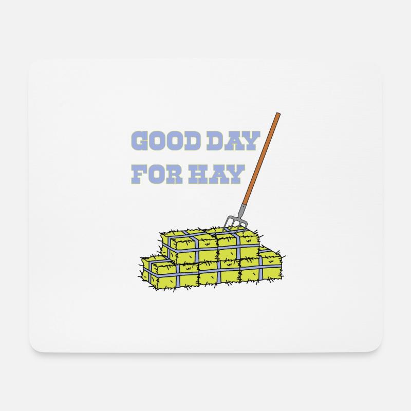 Guter Tag zum Heuen Heu machen mähen Heuballen - Mousepad (Querformat) - Weiß