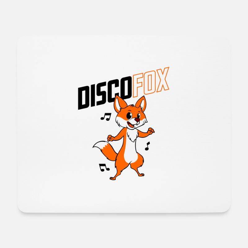 Disco Fuchs - Mousepad (Querformat) - Weiß