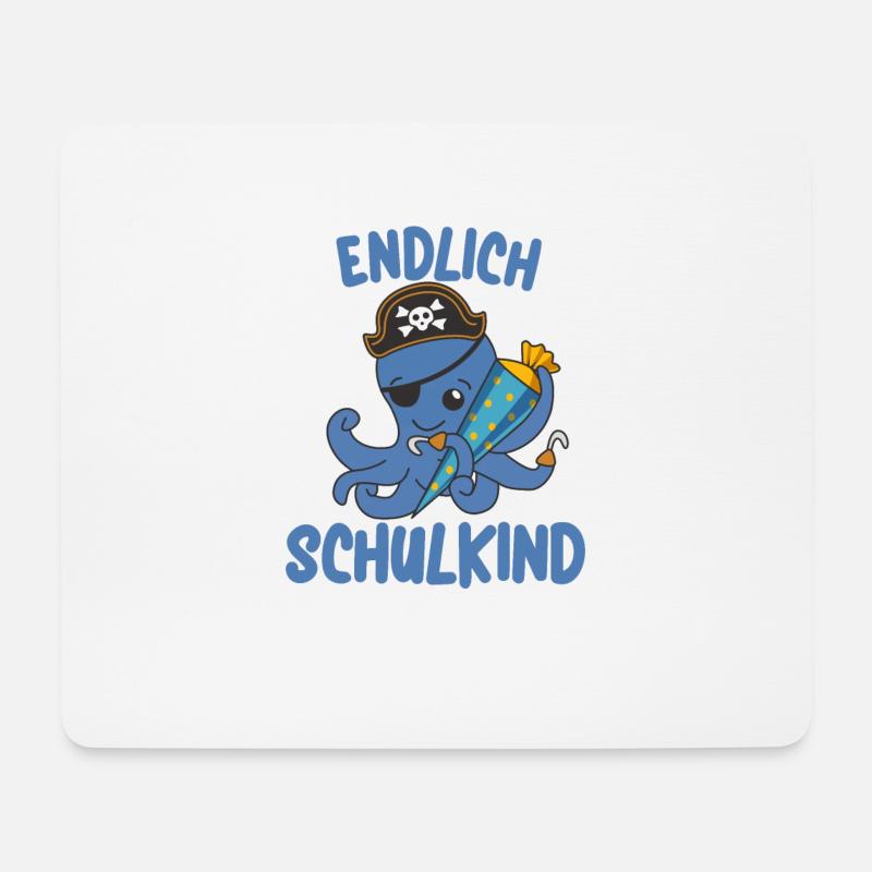 Pirat Oktopus Einschulung Schule Kinder Schultüte - Mousepad (Querformat) - Weiß