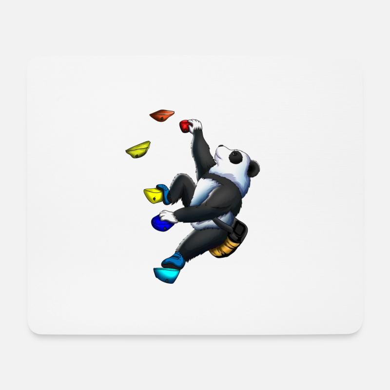 Süßer Panda Bär Klettern Klettersport Wandklettern - Mousepad (Querformat) - Weiß