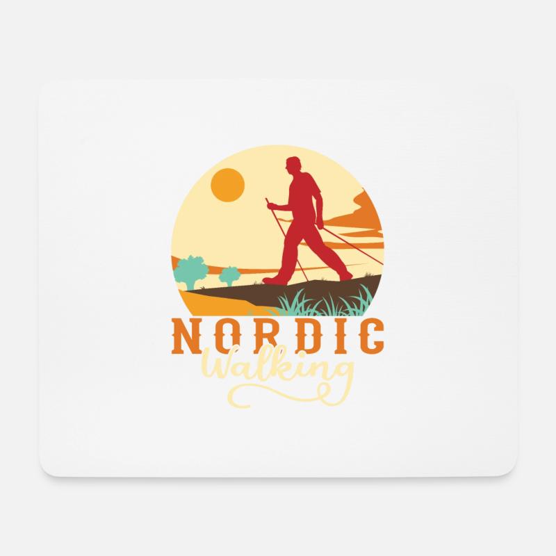 Nordic Walking Nordic Walker Walking Stöcke - Mousepad (Querformat) - Weiß