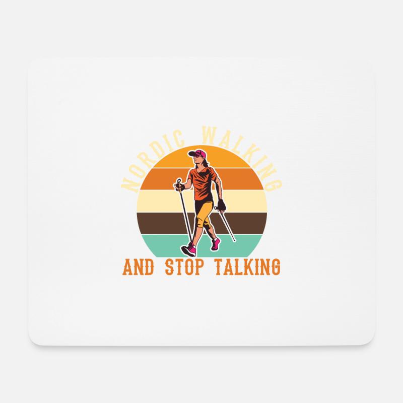 Nordic Walking Nordic Walker Walking Stöcke - Mousepad (Querformat) - Weiß