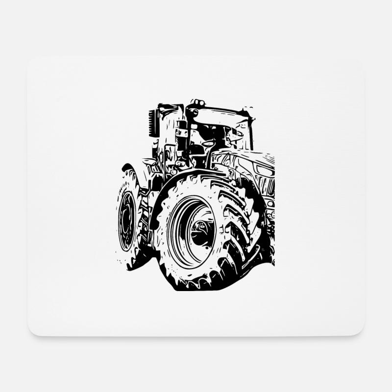 Traktor - Mousepad (Querformat) - Weiß