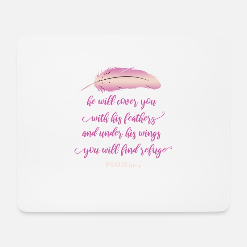 Feder Christliches Zitat - Mousepad (Querformat) - Weiß