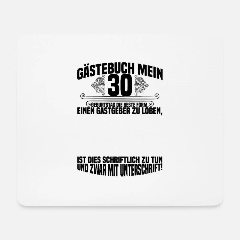 Gästebuch 30. Geburtstag Geschenk - Mousepad (Querformat) - Weiß