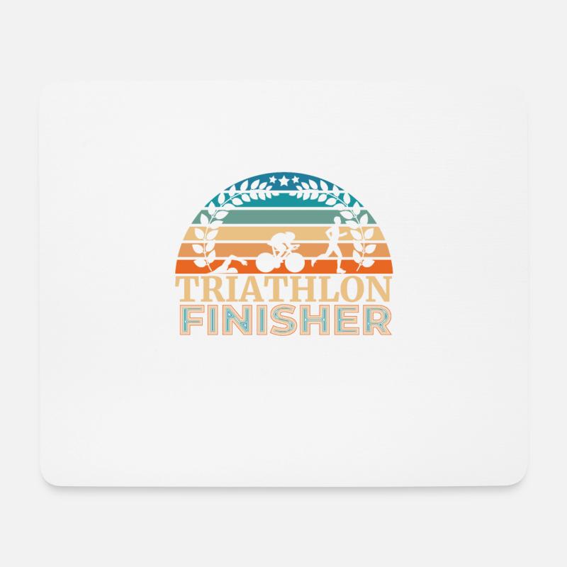 Triathlon Finisher perfekt für ersten Triathlon - Mousepad (Querformat) - Weiß