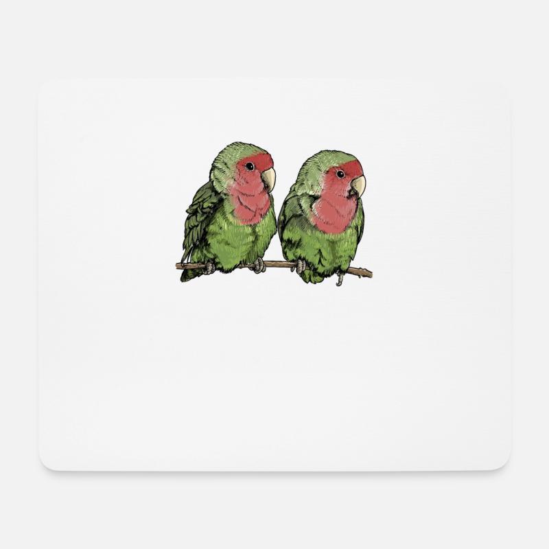 Rosenköpfchen I Unzertrennliche Motiv für - Mousepad (Querformat) - Weiß