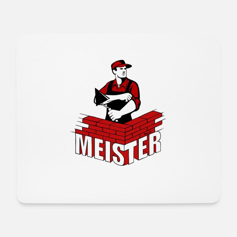Maurer Meister - Mousepad (Querformat) - Weiß