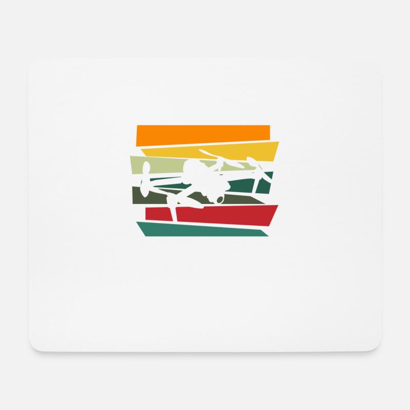 Drohne Drohnen Drohnenpilot Quadcopter - Mousepad (Querformat) - Weiß