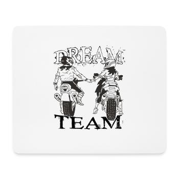 Nous sommes une équipe de rêve. Partenaire Tshirt Motorcycle - Tapis de souris (format paysage) - blanc - Devant