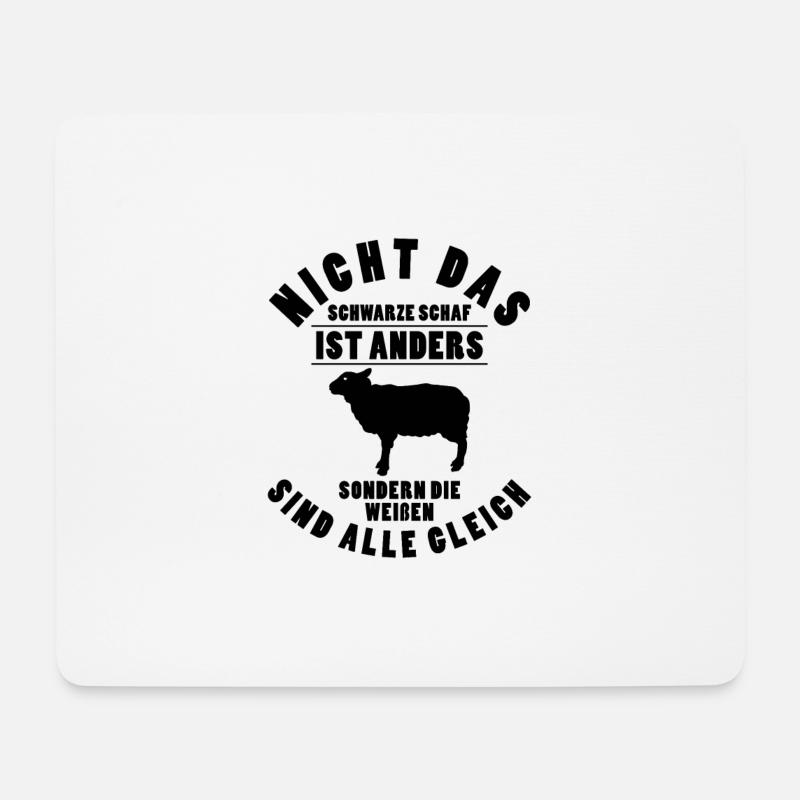 Nicht das schwarze Schaf ist anders Schäfer - Mousepad (Querformat) - Weiß