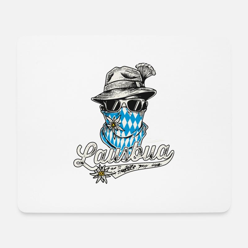 Trachtenshirt Herren T-Shirt Lausbua - Mousepad (Querformat) - Weiß