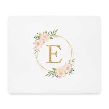 Personalisierbar Monogramm E Blumen Kreis Pastell - Mousepad (Querformat) - Weiß - Vorne