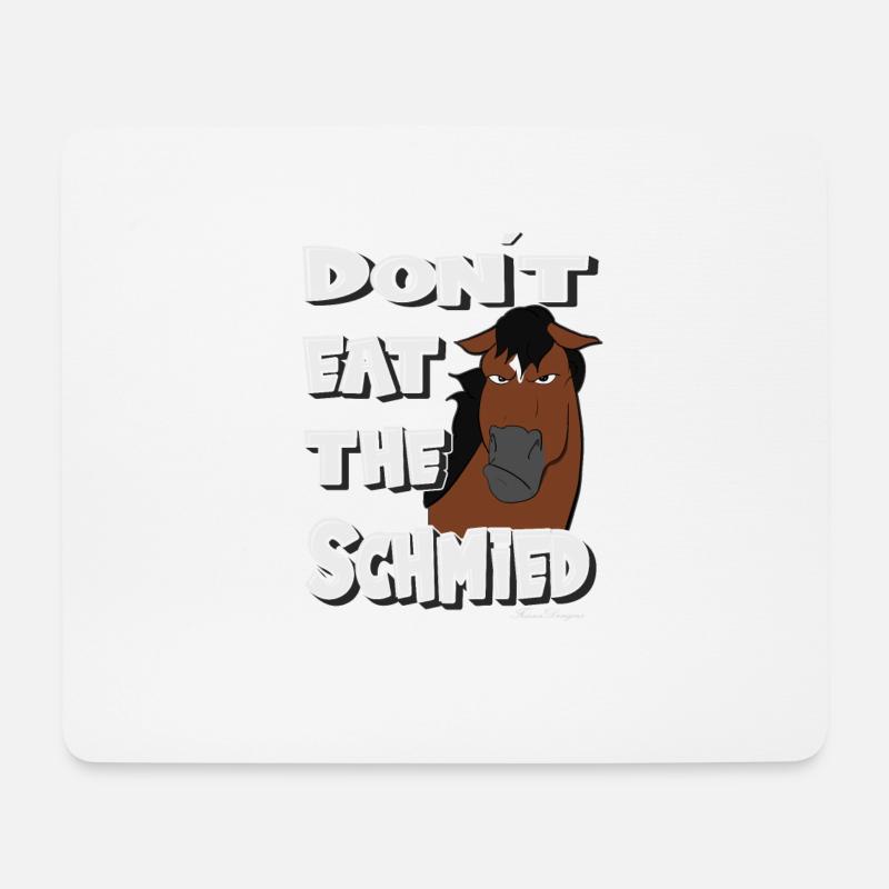 don´t eat the Schmied lustiges grimmiges Pferd - Mousepad (Querformat) - Weiß