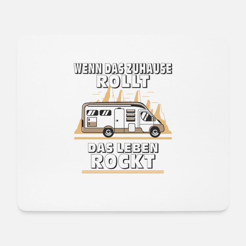 WENN DAS ZUHAUSE ROLLT DAS LEBEN ROCKT - Mousepad (Querformat) - Weiß