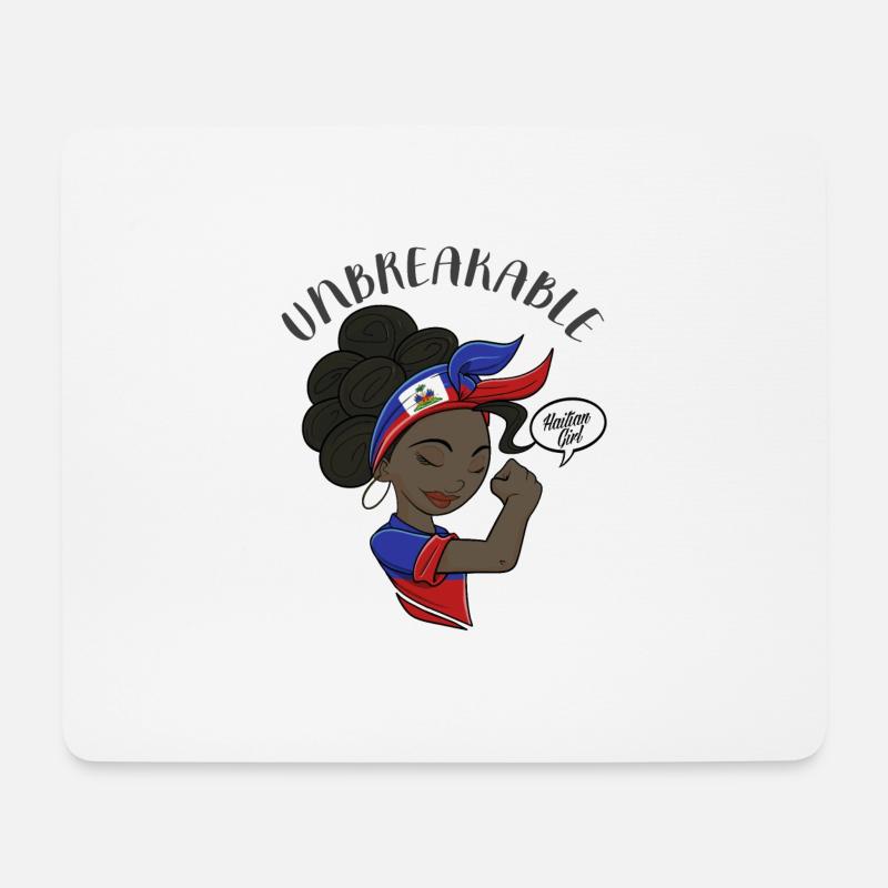 Haitian Girl Unbreakable I Haitian Heritage I - Mousepad (Querformat) - Weiß