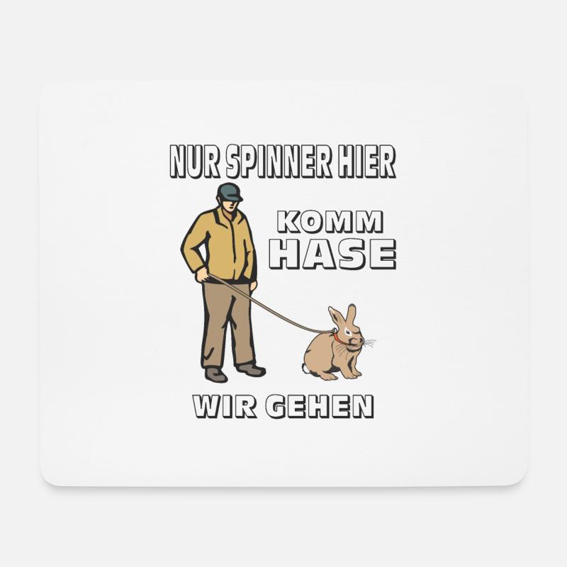 NUR SPINNER HIER KOMM HASE - Mousepad (Querformat) - Weiß