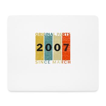Geboren im März 2007 Lustiger Geburtstag Retro Zitat - Mousepad (Querformat) - Weiß - Vorne