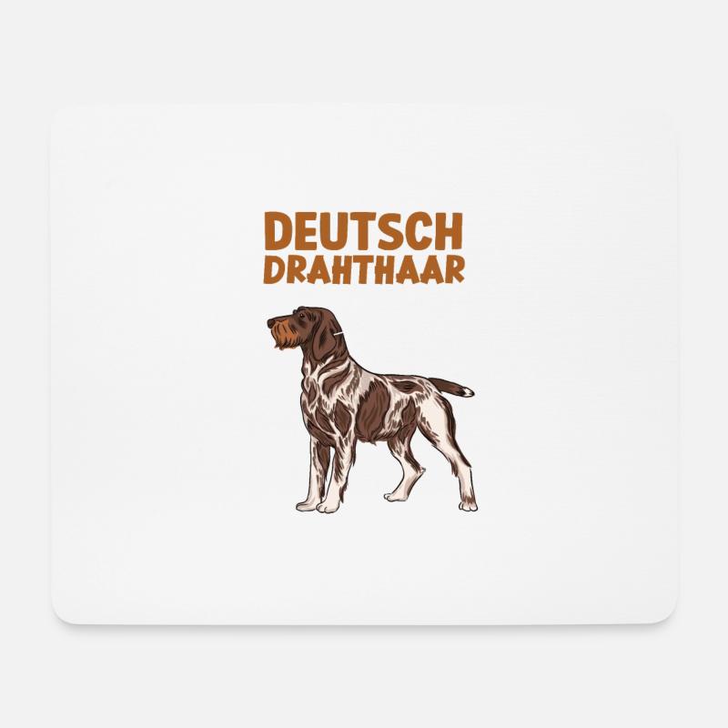 Deutsch Drahthaar Anatomie lustiges Hundehalter - Mousepad (Querformat) - Weiß