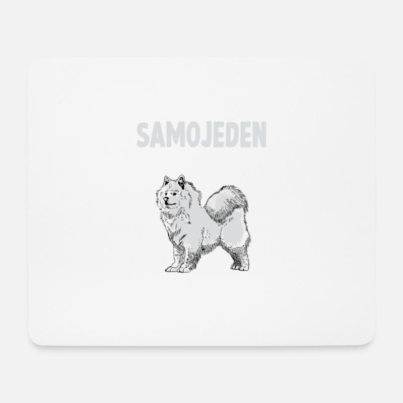 Samojede Anatomie Witziges Hundehalter Gassi - Mousepad (Querformat) - Weiß