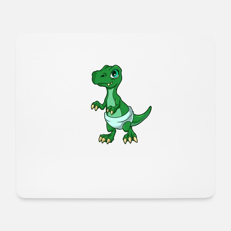 Kawaii Baby TREX - Mousepad (Querformat) - Weiß