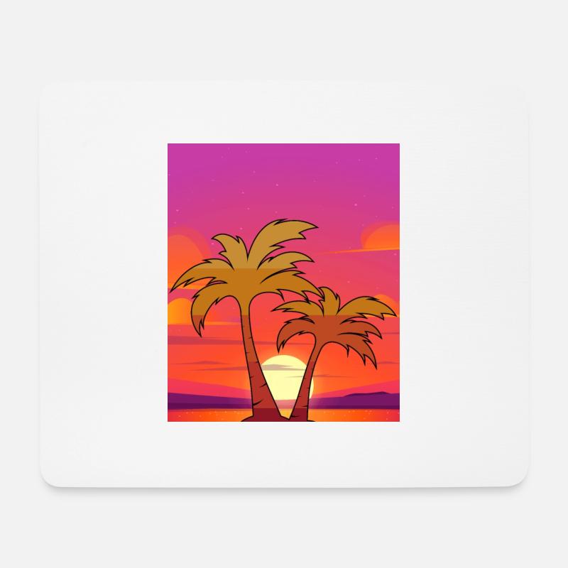 Palmen - Mousepad (Querformat) - Weiß