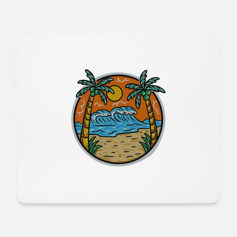 Palmiers - Tapis de souris (format paysage) - blanc