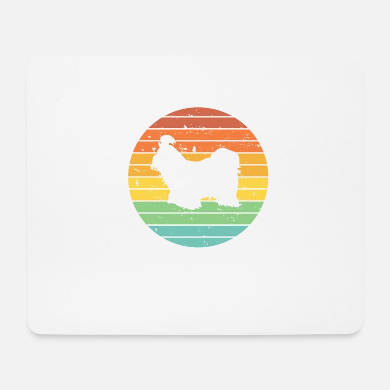 Shih Tzu dog lover Retro vintage Gift idea - Mouse Pad (horizontal) - white