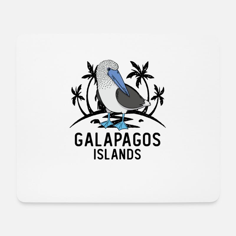 Fous de Bassan Oiseaux de mer à pieds bleus - Tapis de souris (format paysage) - blanc