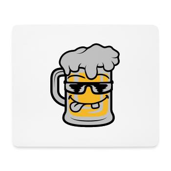 Tasse à bière Cool Face - Tapis de souris (format paysage) - blanc - Devant