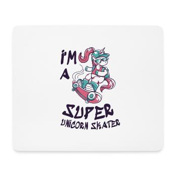 I'm a super unicorn skater - Tapis de souris (format paysage) - blanc - Devant