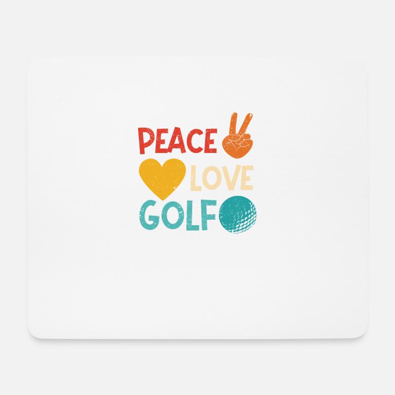 Peace Love Golf Lovers Lustig Golfspieler Fan Golf - Mousepad (Querformat) - Weiß
