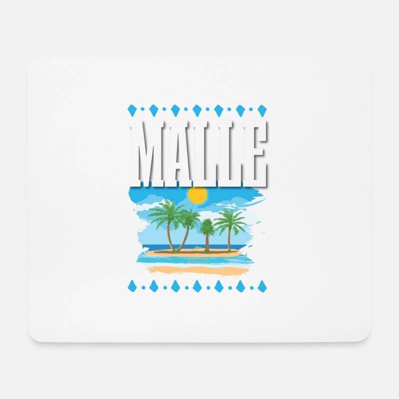 Malle - Mousepad (Querformat) - Weiß