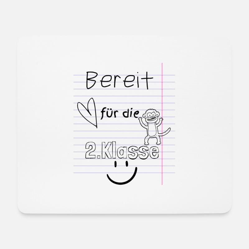 2 Klasse,Grundschule, Back to school - Mousepad (Querformat) - Weiß