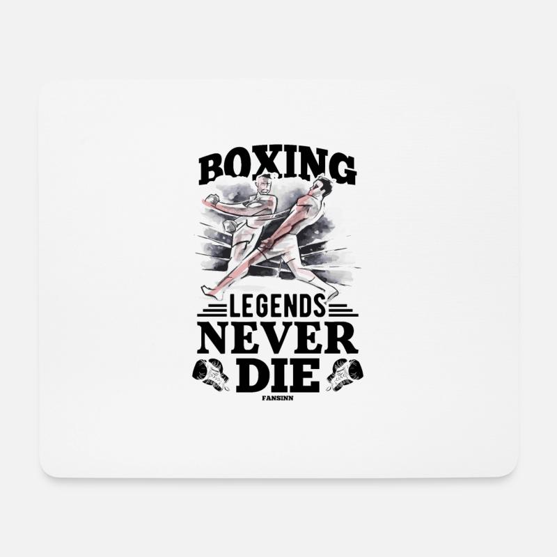 Boxing Legends Never Die - Mousepad (Querformat) - Weiß