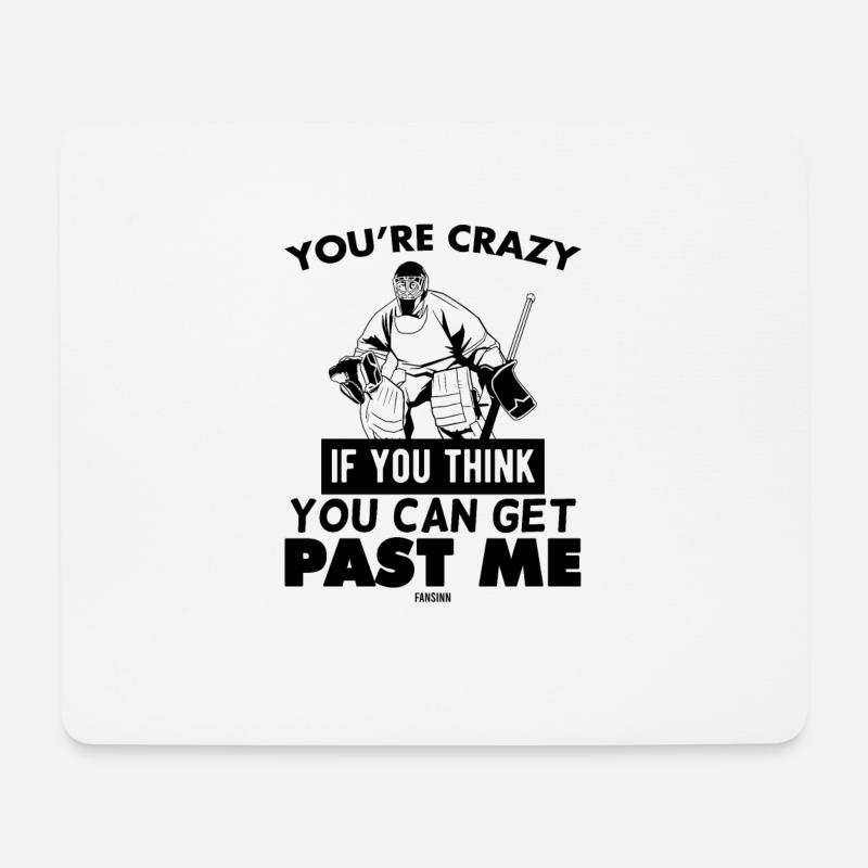 Eishockey Torwart Eishockeyausrüstung - Mousepad (Querformat) - Weiß