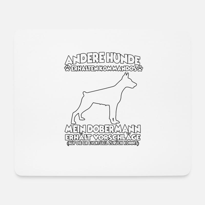 Witziges Dobermann Hundetraining Hundehalter - Mousepad (Querformat) - Weiß