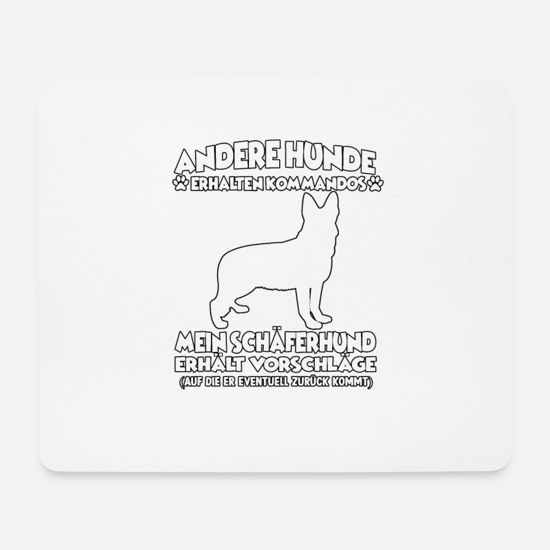 Witziges Obedience Deutscher Schäferhund Hunde - Mousepad (Querformat) - Weiß