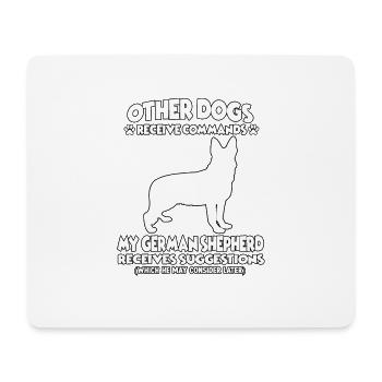 Lustige Gehorsamkeit Deutscher Schäferhund Hunde - Mousepad (Querformat) - Weiß - Vorne