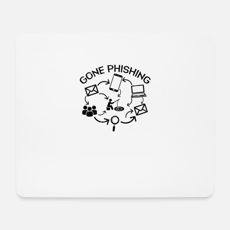Gone Phishing Funny Computer Cybersicherheit - - Mousepad (Querformat) - Weiß
