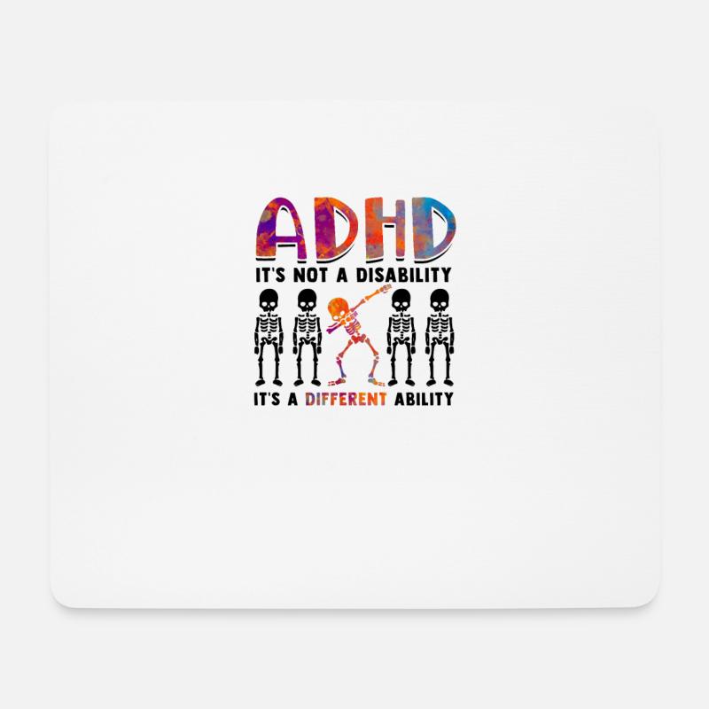 Le TDAH n’est pas un handicap, c’est différent - TDAH - Tapis de souris (format paysage) - blanc