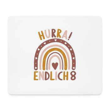 8 Jahre Rainbow Regenbogen 8. Geburtstag - Mousepad (Querformat) - Weiß - Vorne