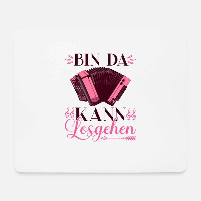 Bin Da Kann Losgehen, Steirische Harmonika - Mousepad (Querformat) - Weiß