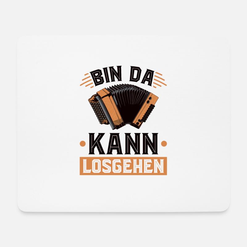 Bin Da Kann Losgehen, Steirische Harmonika - Mousepad (Querformat) - Weiß