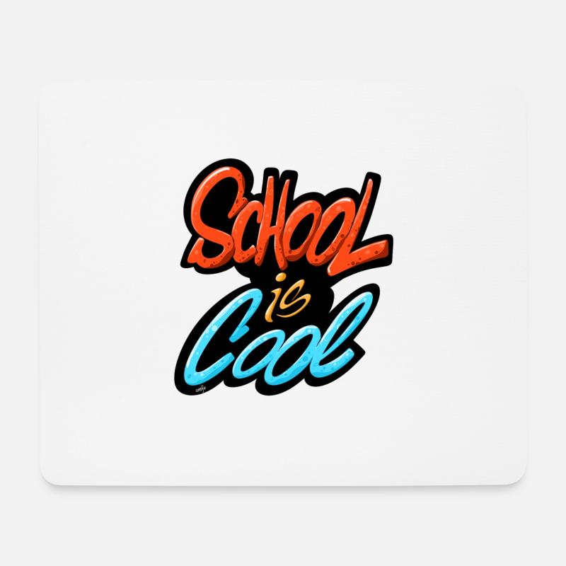 School is cool - Mousepad (Querformat) - Weiß