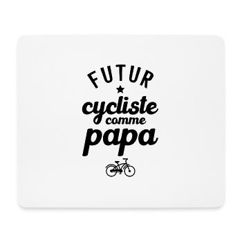 Futur cycliste comme papa - Tapis de souris (format paysage) - blanc - Devant